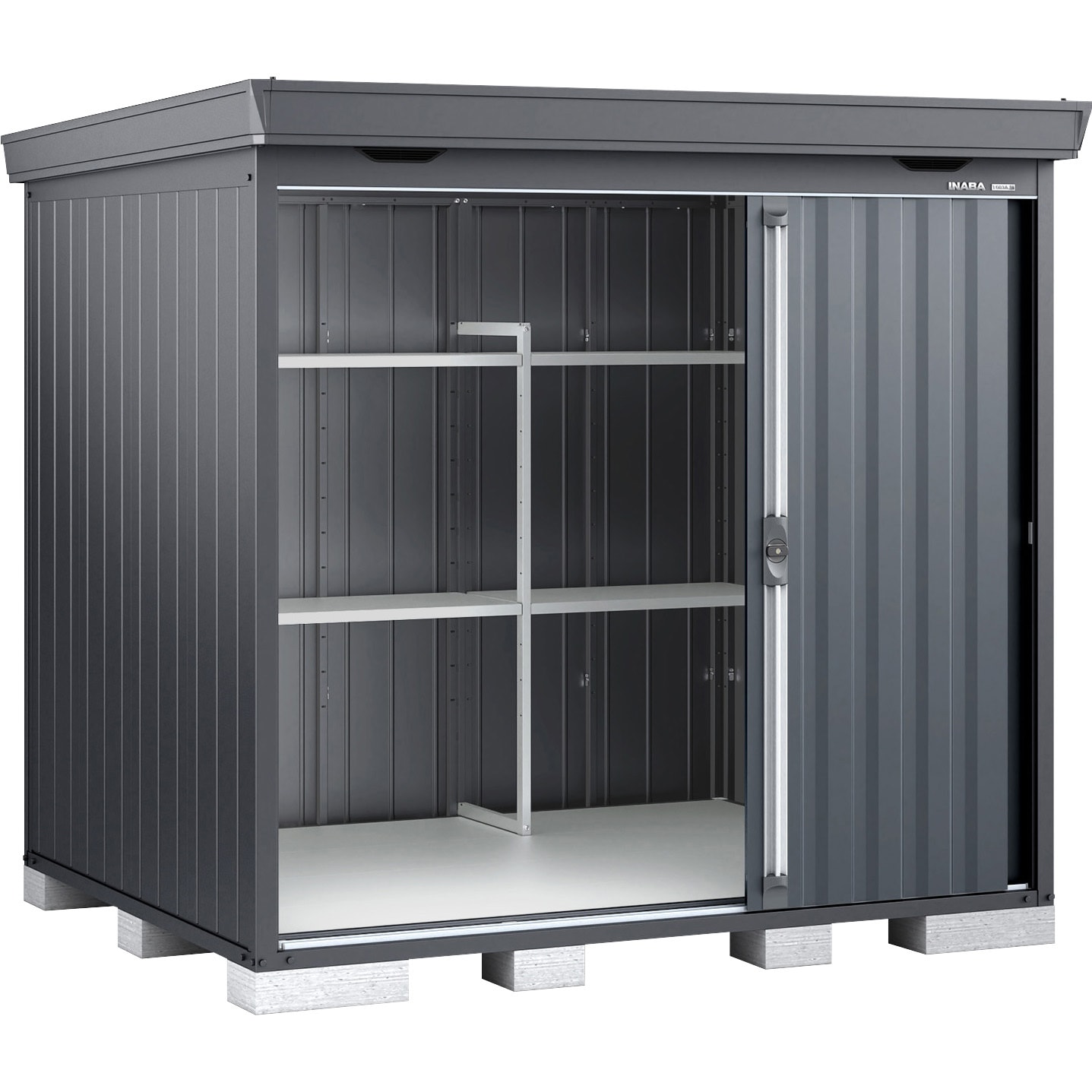 FS-2218HF豪雪型 CG 中型物置 フォルタ フランネルグレー(本体色) イナバ 豪雪型 間口2210mm奥行1790mm高さ2385mm