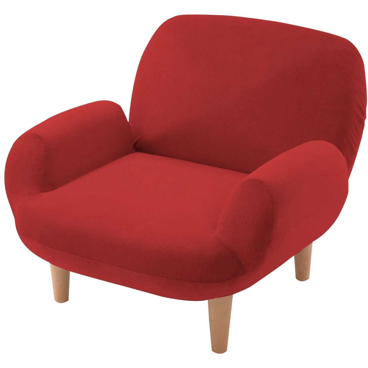 A617a-a-589RED コンパクトソファ SUICA 1P セルタン レッド色 高さ62.5cm幅76cm奥行き64.5～97cm  A617a-a-589RED