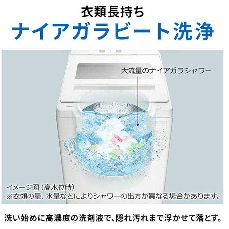 BW-V100K W 全自動洗濯機 ビートウォッシュ 日立 洗濯/脱水容量10kg BW