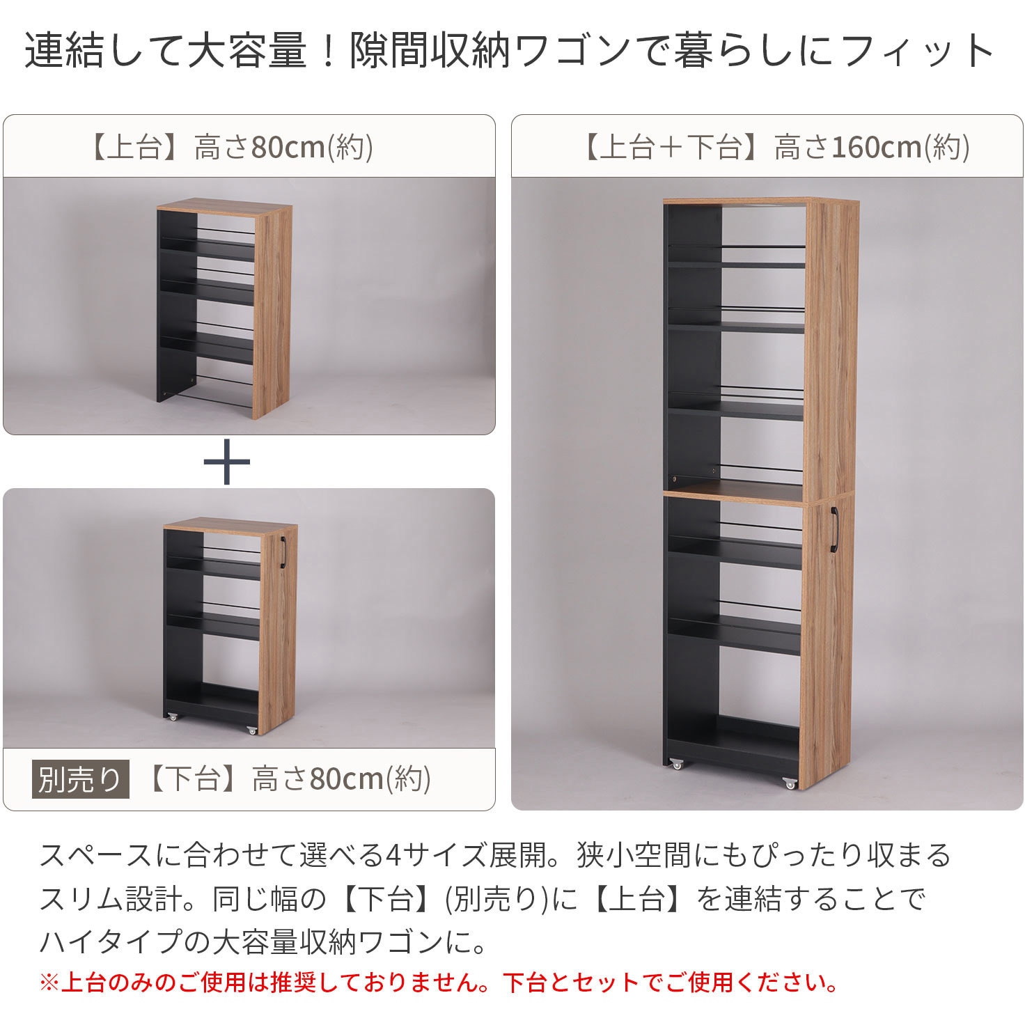 AHSW-300T 隙間ワゴン 上棚300 1台 AIS (エイ・アイ・エス) 【通販モノタロウ】