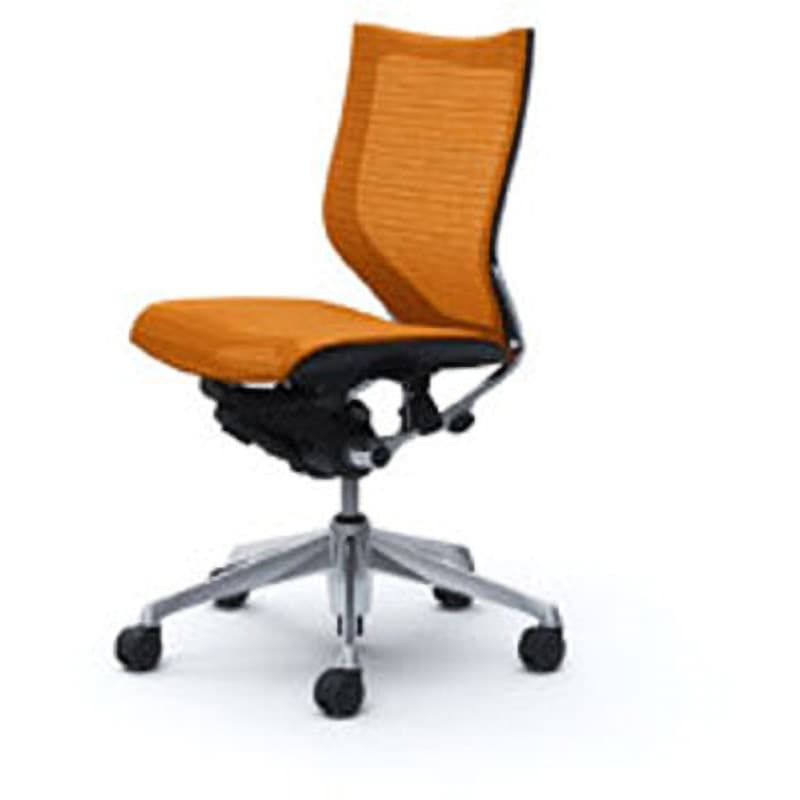 CP33AR-FDH8 オフィスシーティング バロン 肘無 ローバック 背スタンダードメッシュ オカムラ(岡村製作所) オレンジ色   CP33AR-FDH8