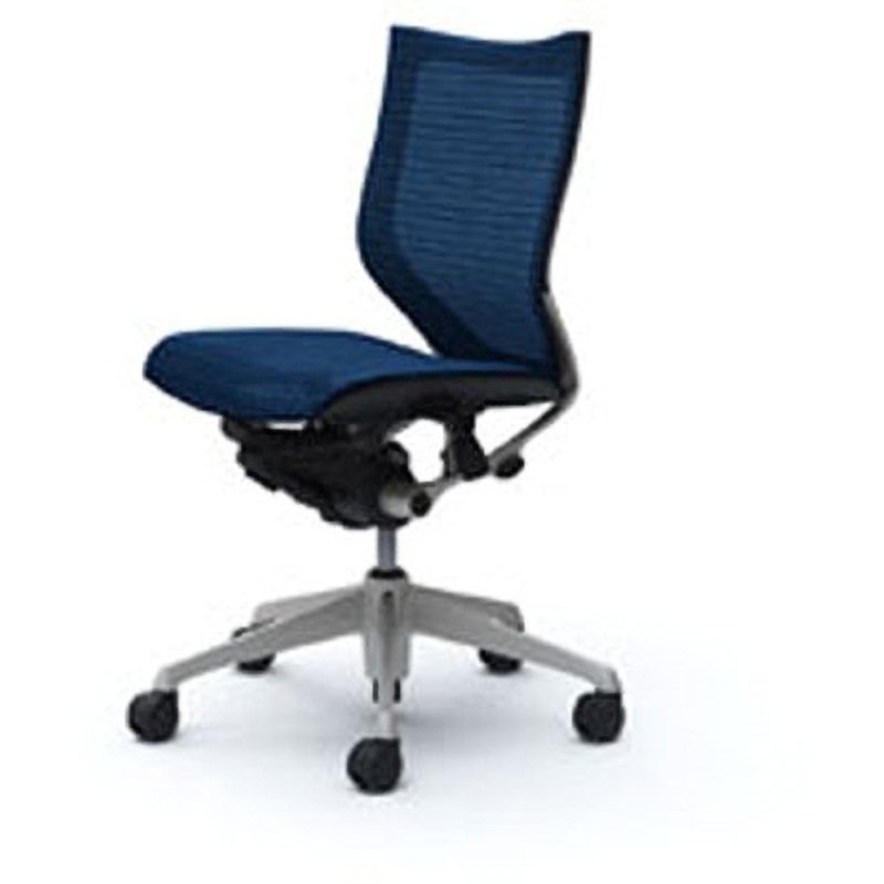 CP33CR-FEH4 オフィスシーティング バロン 肘無 ローバック 背スタンダードメッシュ オカムラ(岡村製作所) ミディアムブルー色   CP33CR-FEH4