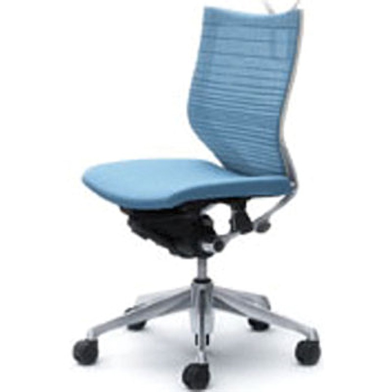 CP34BW-FGR4 オフィスシーティング バロン 肘無 ローバック 背グラデーションサポートメッシュ オカムラ(岡村製作所) アクアブルー色   CP34BW-FGR4