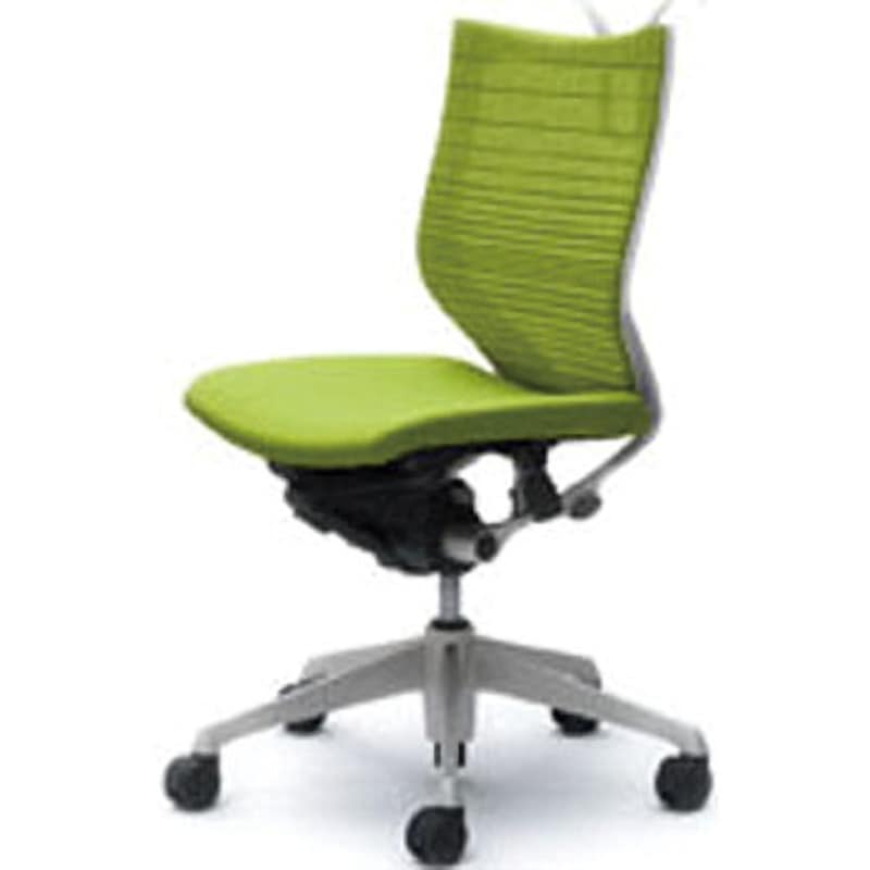 CP34DW-FGR5 オフィスシーティング バロン 肘無 ローバック 背グラデーションサポートメッシュ オカムラ(岡村製作所) ライムグリーン色   CP34DW-FGR5