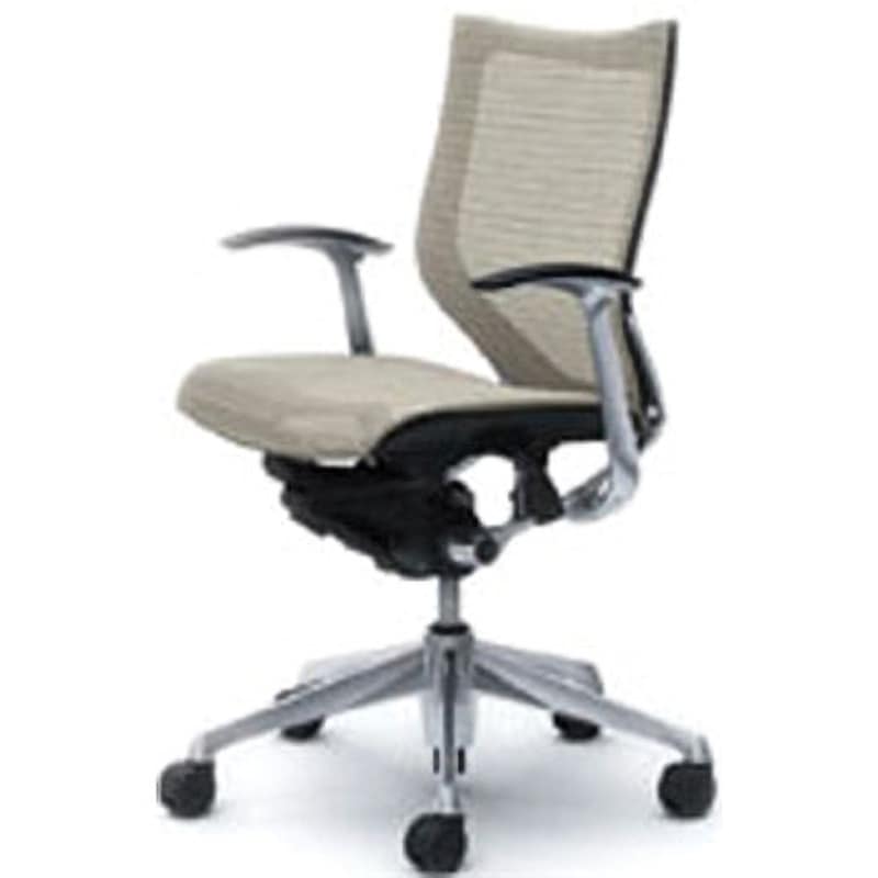 CP43AR-FEH3 オフィスシーティング バロン 固定肘 ローバック 背スタンダードメッシュ オカムラ(岡村製作所) 肘掛あり ホワイト色   CP43AR-FEH3