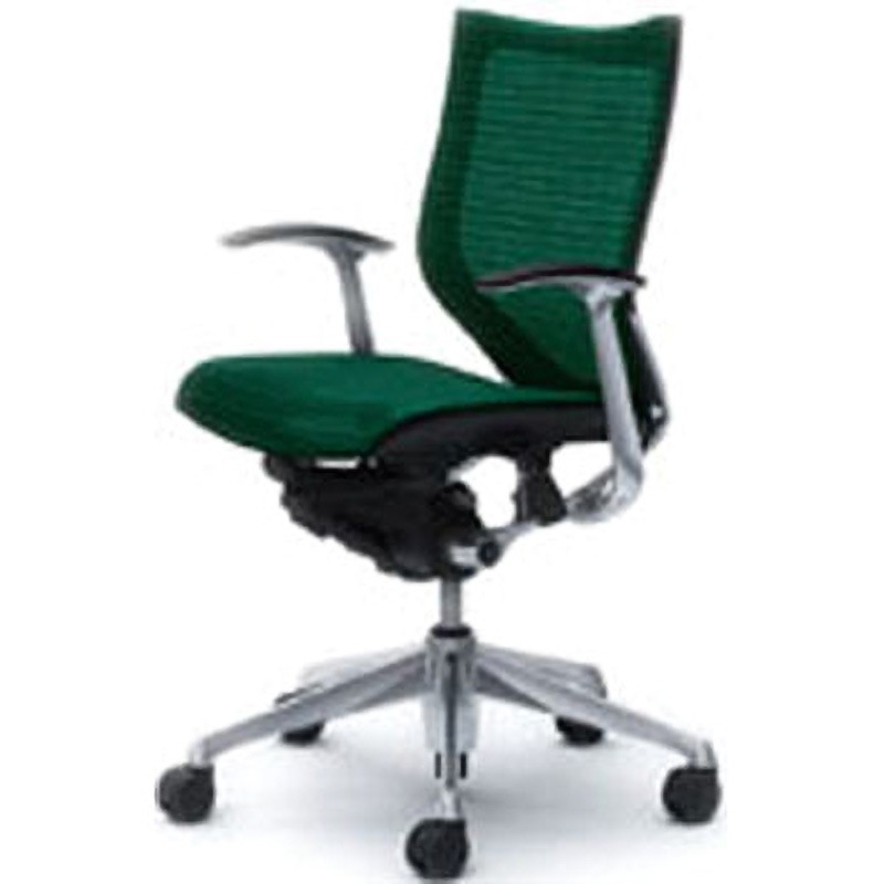 CP43AR-FEH5 オフィスシーティング バロン 固定肘 ローバック 背スタンダードメッシュ オカムラ(岡村製作所) 肘掛あり ダークグリーン色   CP43AR-FEH5