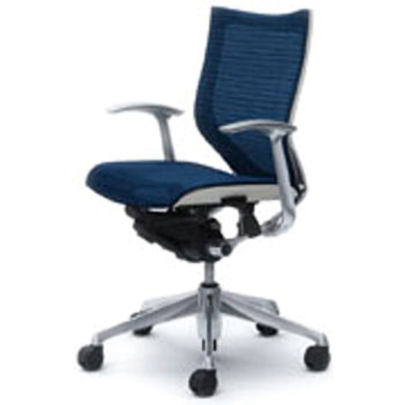 CP43AW-FEH4 オフィスシーティング バロン 固定肘 ローバック 背スタンダードメッシュ オカムラ(岡村製作所) 肘掛あり ミディアムブルー色   CP43AW-FEH4