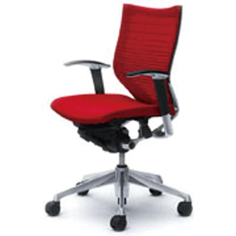 CP83BR-FGR9 オフィスシーティング バロン 可動肘 ローバック 背グラデーションサポートメッシュ オカムラ(岡村製作所) 肘掛あり レッド色   CP83BR-FGR9