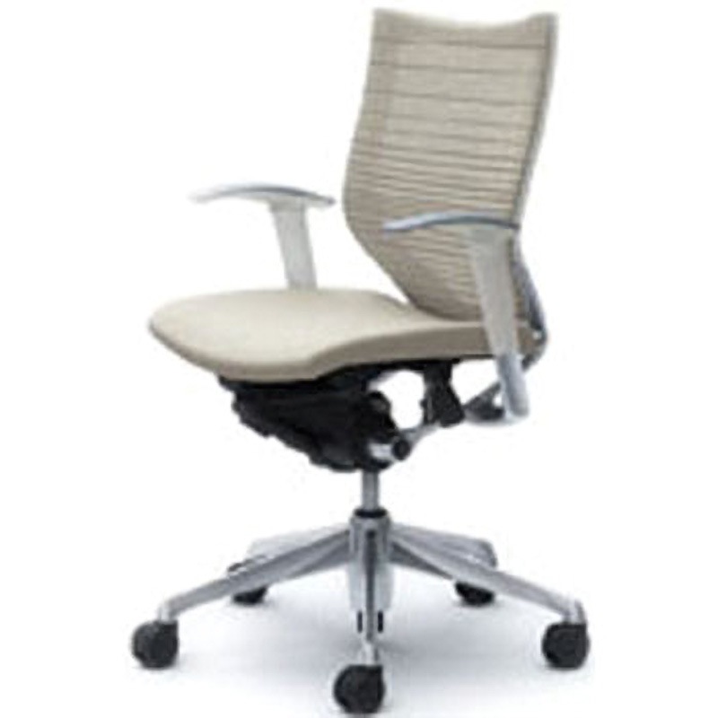 CP83BW-FGR2 オフィスシーティング バロン 可動肘 ローバック 背グラデーションサポートメッシュ オカムラ(岡村製作所) 肘掛あり ホワイト色   CP83BW-FGR2