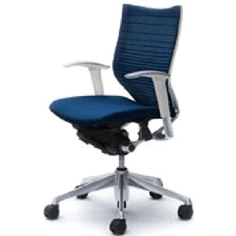 CP83BW-FGR3 オフィスシーティング バロン 可動肘 ローバック 背グラデーションサポートメッシュ オカムラ(岡村製作所) 肘掛あり ミディアムブルー色   CP83BW-FGR3