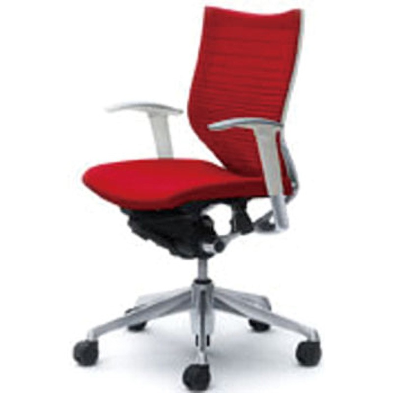 CP83BW-FGR9 オフィスシーティング バロン 可動肘 ローバック 背グラデーションサポートメッシュ オカムラ(岡村製作所) 肘掛あり レッド色   CP83BW-FGR9