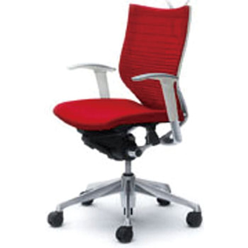 CP84BW-FGR9 オフィスシーティング バロン 可動肘 ローバック 背グラデーションサポートメッシュ オカムラ(岡村製作所) 肘掛あり レッド色   CP84BW-FGR9