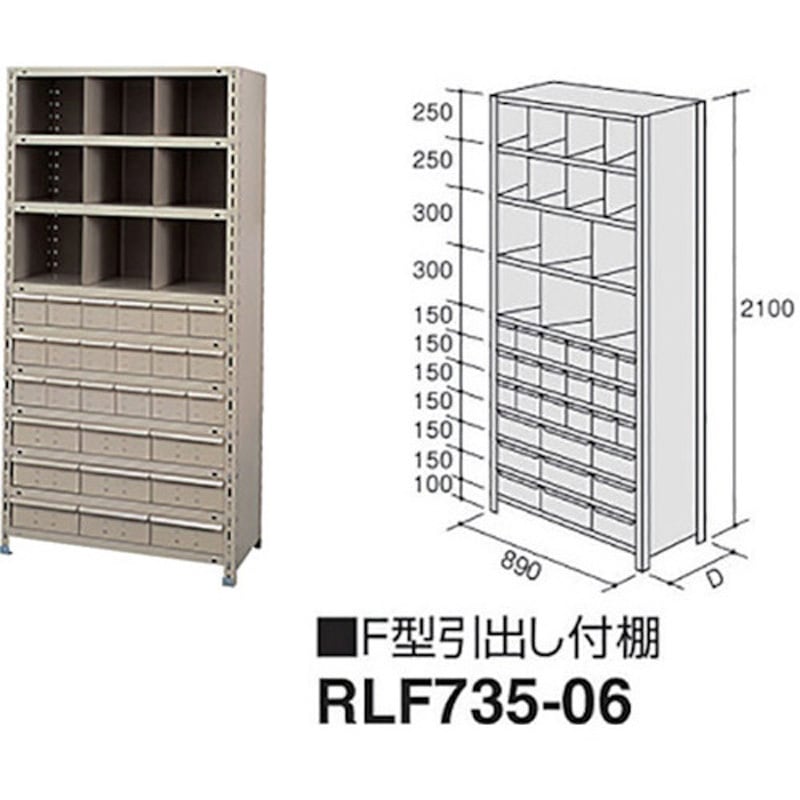 RLF735-06 F型引出し付棚 1個 ナイキ 【通販モノタロウ】