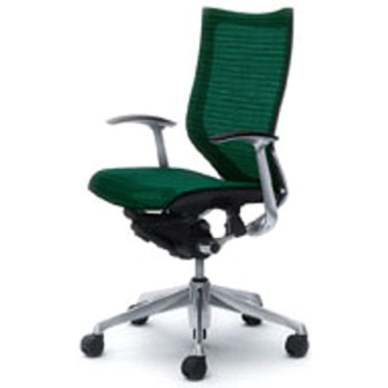 CP45AR-FEH5 オフィスシーティング バロン 固定肘 ハイバック 背スタンダードメッシュ オカムラ(岡村製作所) 肘掛あり ダークグリーン色   CP45AR-FEH5