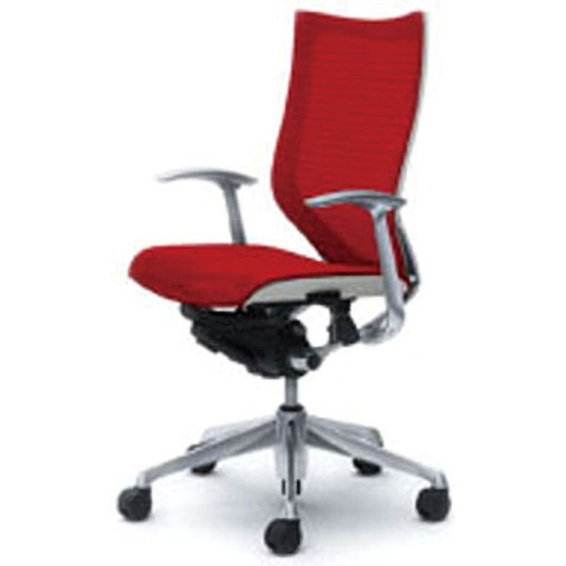 CP45AW-FDH9 オフィスシーティング バロン 固定肘 ハイバック 背スタンダードメッシュ オカムラ(岡村製作所) 肘掛あり レッド色   CP45AW-FDH9