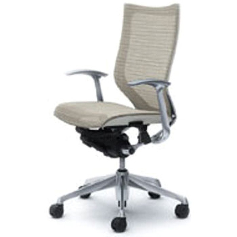 CP45AW-FEH3 オフィスシーティング バロン 固定肘 ハイバック 背スタンダードメッシュ オカムラ(岡村製作所) 肘掛あり ホワイト色   CP45AW-FEH3