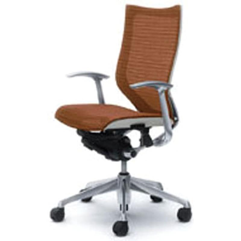 CP45AW-FEH8 オフィスシーティング バロン 固定肘 ハイバック 背スタンダードメッシュ オカムラ(岡村製作所) 肘掛あり ブラウン色   CP45AW-FEH8