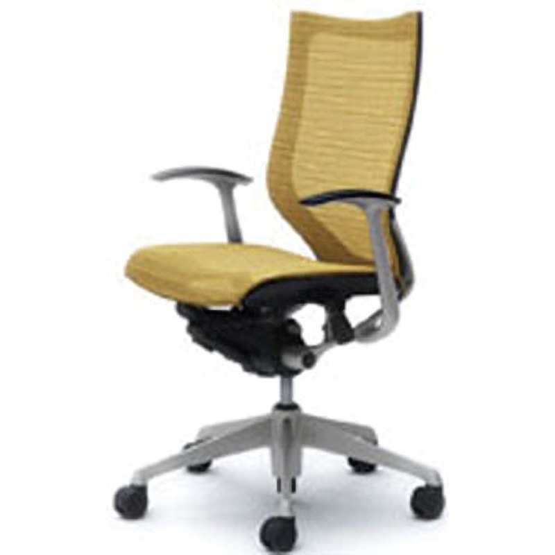 CP45CR-FEH7 オフィスシーティング バロン 固定肘 ハイバック 背スタンダードメッシュ オカムラ(岡村製作所) 肘掛あり ベージュ色   CP45CR-FEH7