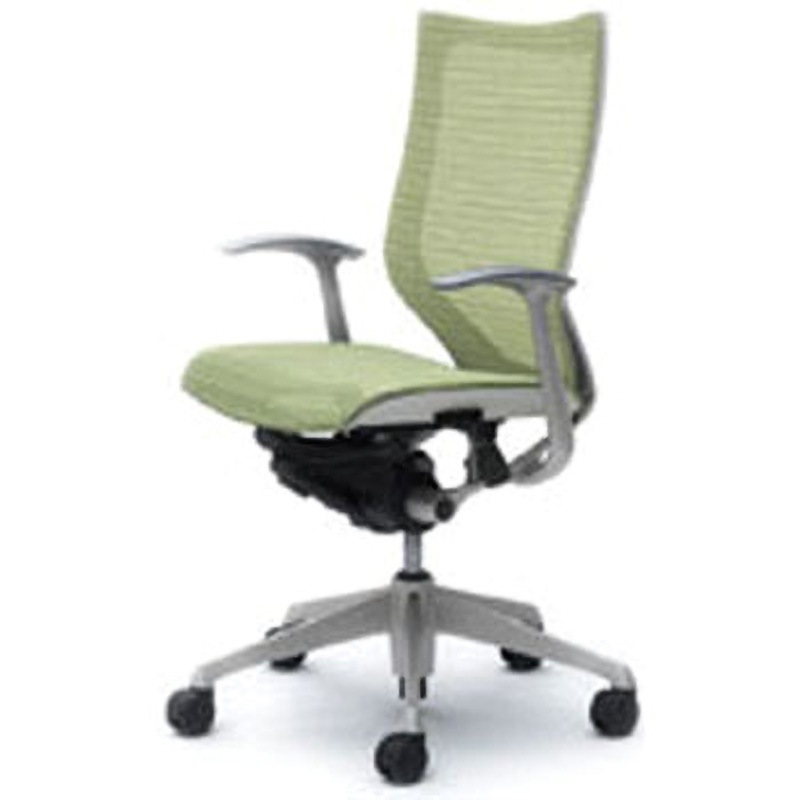 CP45CW-FEH6 オフィスシーティング バロン 固定肘 ハイバック 背スタンダードメッシュ オカムラ(岡村製作所) 肘掛あり ピスタチオグリーン色   CP45CW-FEH6