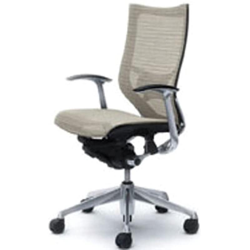 CP45AS-FEH3 オフィスシーティング バロン 固定肘 ハイバック 背スタンダードメッシュ オカムラ(岡村製作所) 肘掛あり ホワイト色   CP45AS-FEH3