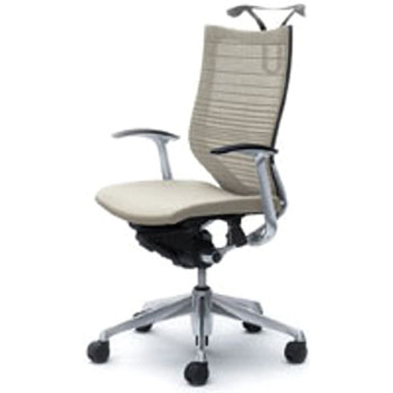 CP46BR-FGR2 オフィスシーティング バロン 固定肘 ハイバック 背グラデーションサポートメッシュ オカムラ(岡村製作所) 肘掛あり ホワイト色   CP46BR-FGR2