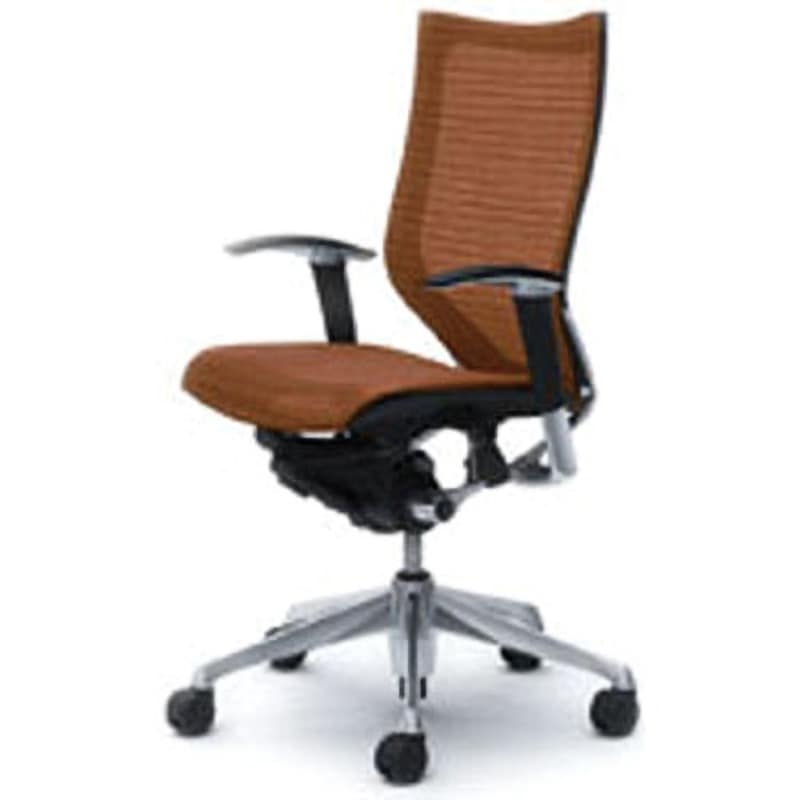 CP85AR-FEH8 オフィスシーティング バロン 可動肘 ハイバック 背スタンダードメッシュ オカムラ(岡村製作所) 肘掛あり ブラウン色   CP85AR-FEH8