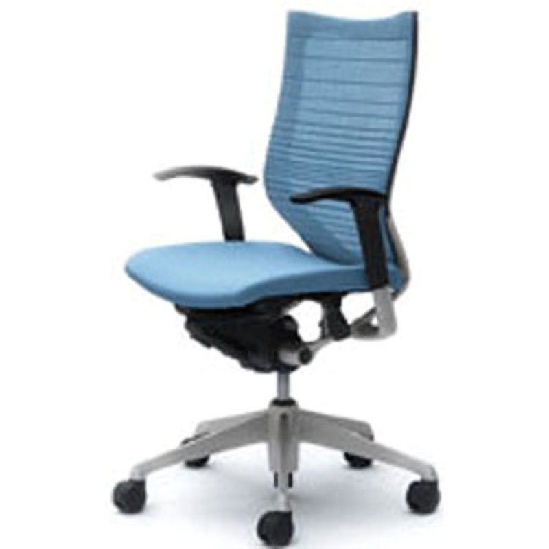 CP85DR-FGR4 オフィスシーティング バロン 可動肘 ハイバック  背グラデーションサポートメッシュ オカムラ(岡村製作所) 肘掛あり アクアブルー色   CP85DR-FGR4