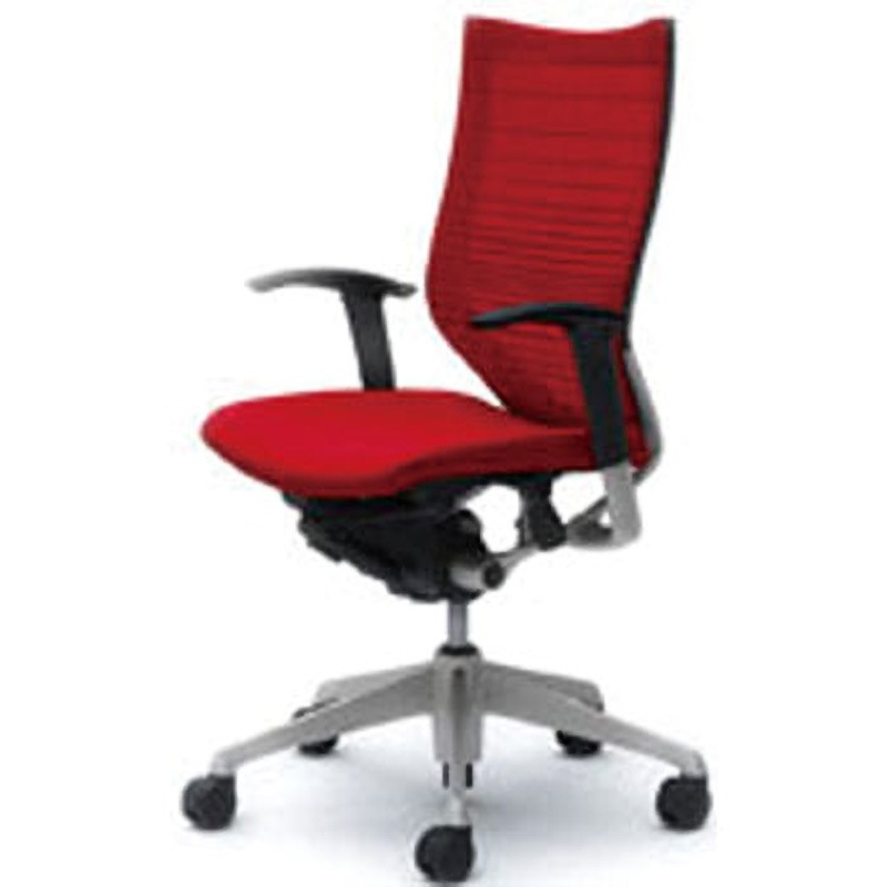 CP85DR-FGR9 オフィスシーティング バロン 可動肘 ハイバック  背グラデーションサポートメッシュ オカムラ(岡村製作所) 肘掛あり レッド色   CP85DR-FGR9