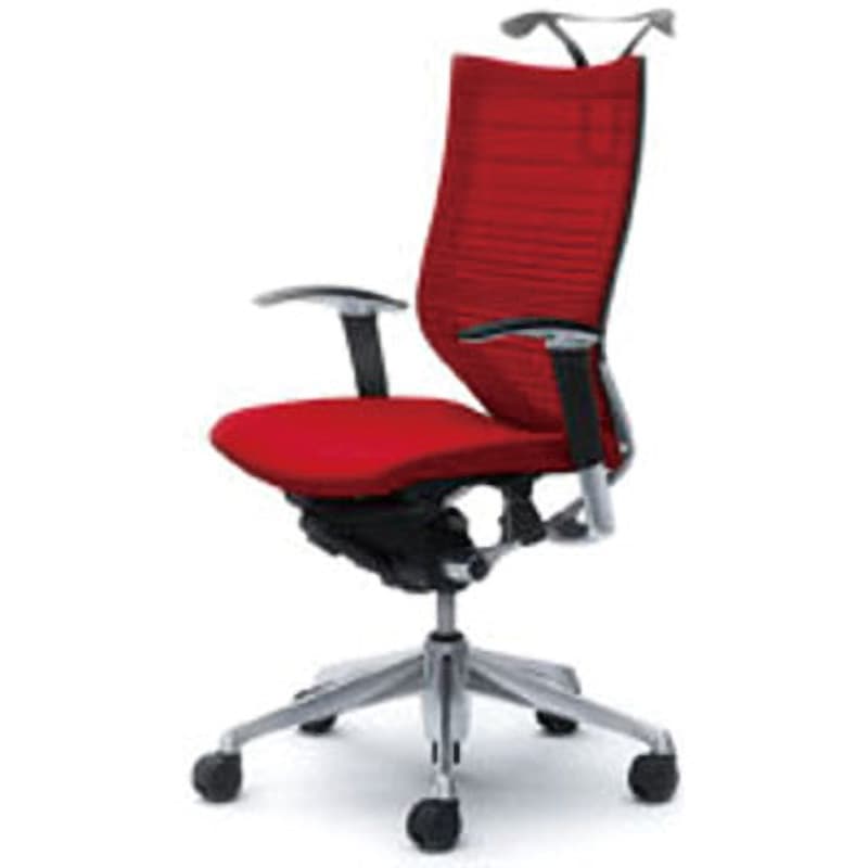 CP86BR-FGR9 オフィスシーティング バロン 可動肘 ハイバック  背グラデーションサポートメッシュ オカムラ(岡村製作所) 肘掛あり レッド色   CP86BR-FGR9