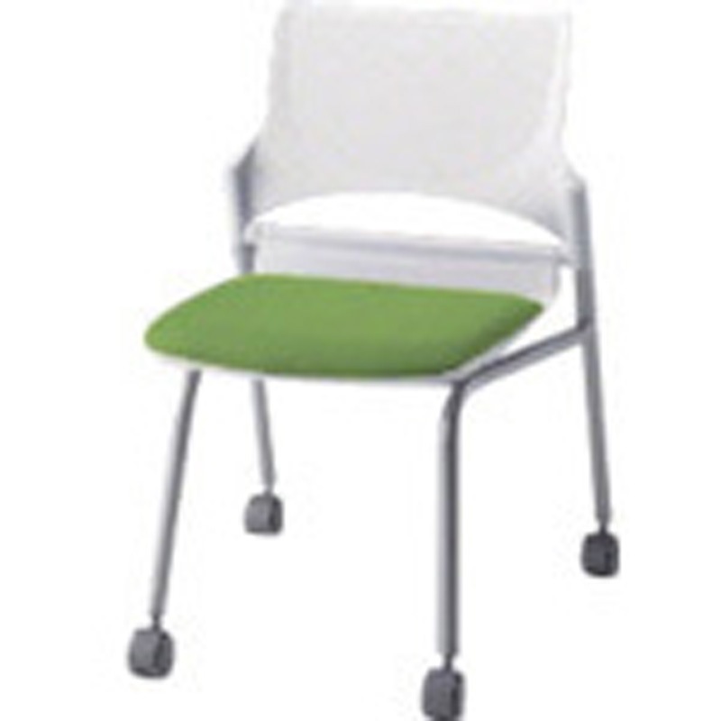 E274-1F-GR 会議用チェアー ナイキ ナイロン双輪キャスター グリーン色 質量5.8kg   E274-1F-GR