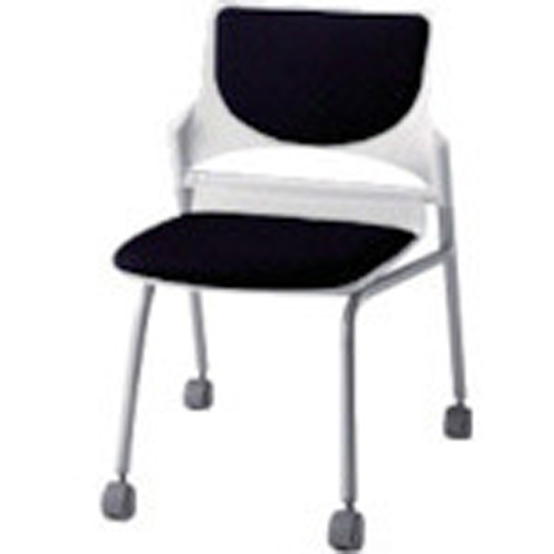 E274-2F-BK 会議用チェアー ナイキ ナイロン双輪キャスター ブラック色 質量6.1kg   E274-2F-BK