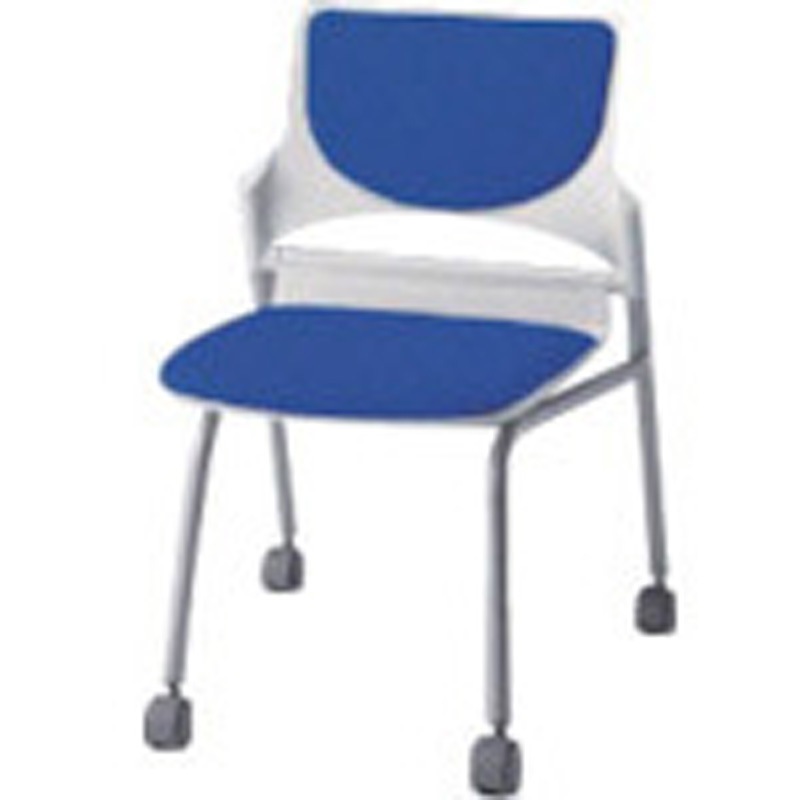 E274-2F-BL 会議用チェアー ナイキ ナイロン双輪キャスター ブルー色 質量6.1kg   E274-2F-BL