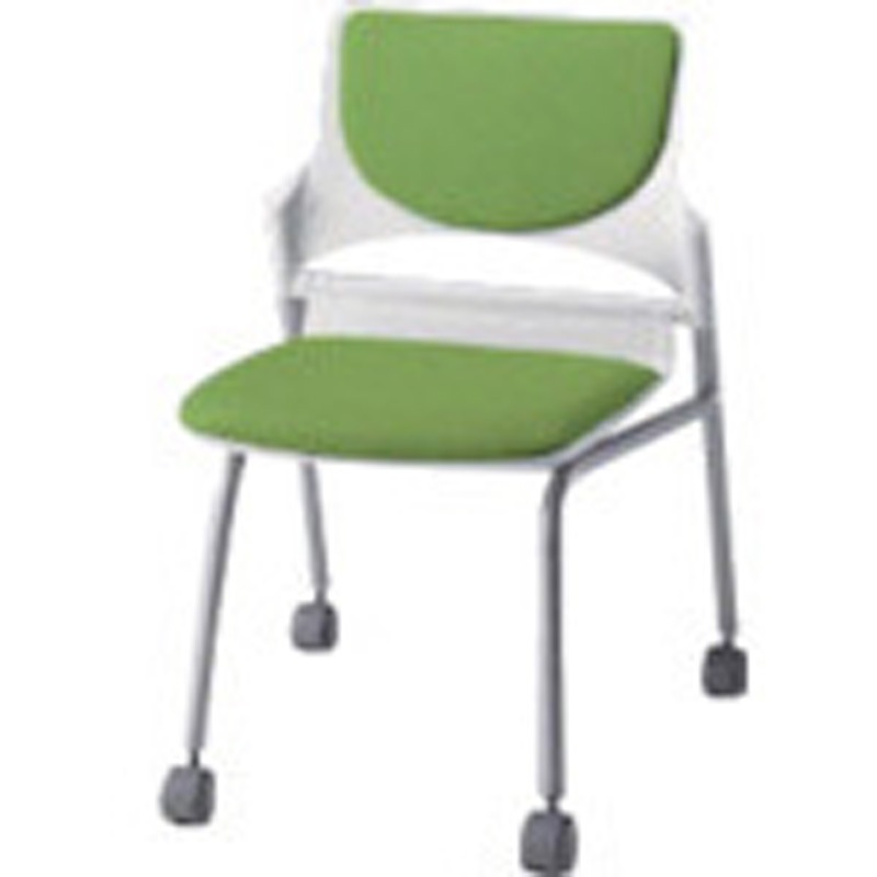 E274-2F-GR 会議用チェアー ナイキ ナイロン双輪キャスター グリーン色 質量6.1kg   E274-2F-GR