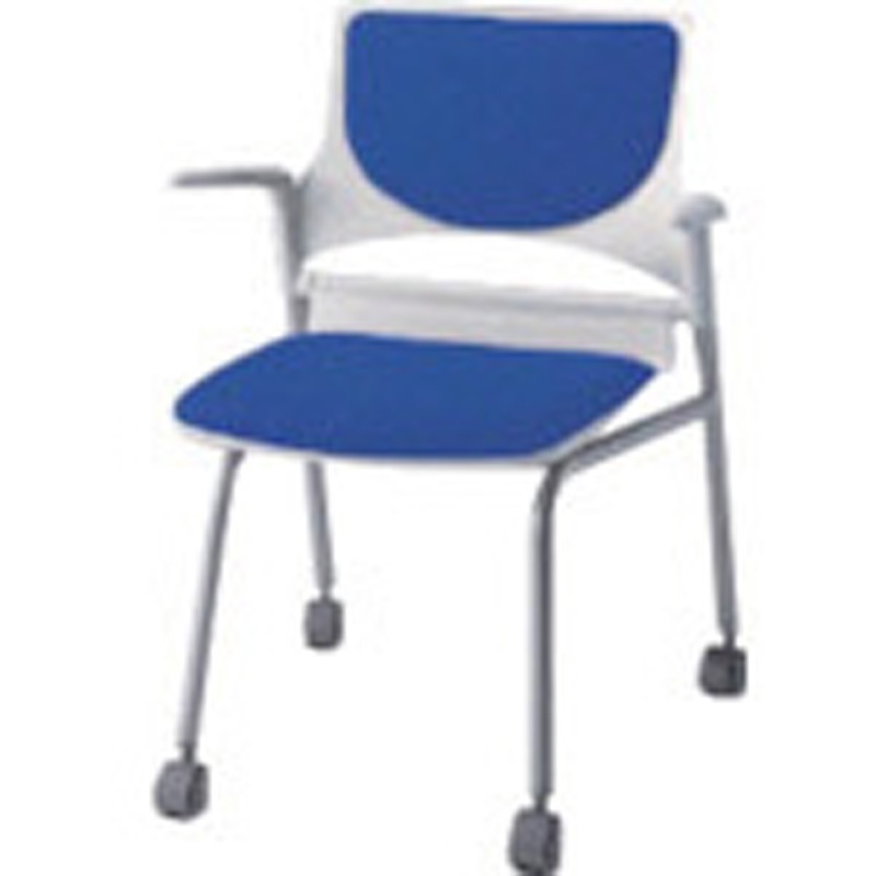 E275-2F-BL 会議用チェアー ナイキ ナイロン双輪キャスター ブルー色 質量6.8kg   E275-2F-BL