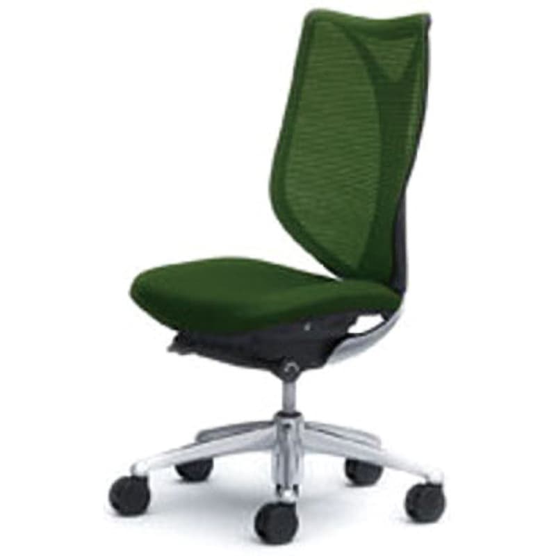 C833BR-FSZ5 オフィスシーティング サブリナ スタンダード 肘無 ハイバック オカムラ(岡村製作所) メッシュタイプ キャスターあり 材質アルミ脚 ブラック ダークグリーン色