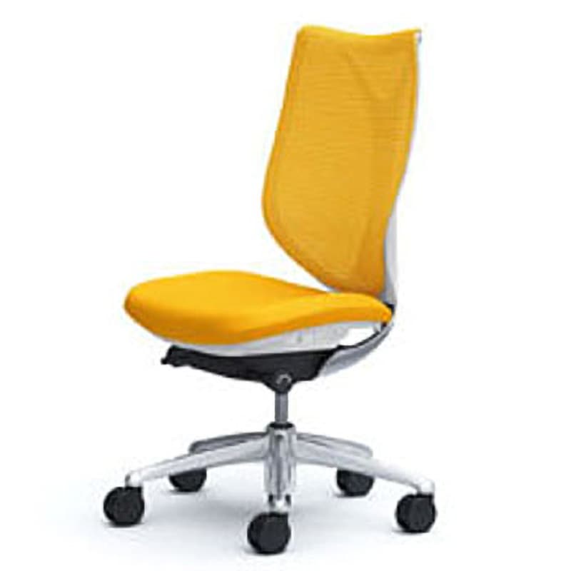 C833BW‐FSY6 オフィスシーティング サブリナ スタンダード 肘無 ハイバック オカムラ(岡村製作所) メッシュタイプ キャスターあり 材質アルミ脚 ホワイト マンゴーイエロー色 60,390円