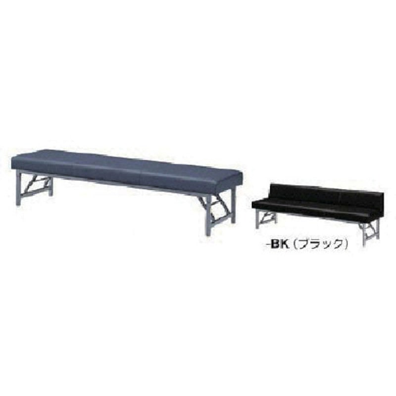 RC180-53-BK 長イス ナイキ ブラック色 脚部折りたたみタイプ 本体幅1800mm奥行460mm高さ400mm  RC180-53-BK