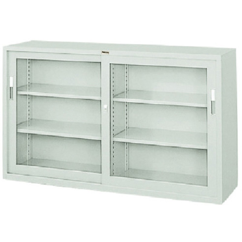 HG53-AW 引違い書庫(ガラス戸) ナイキ ウォームホワイト色