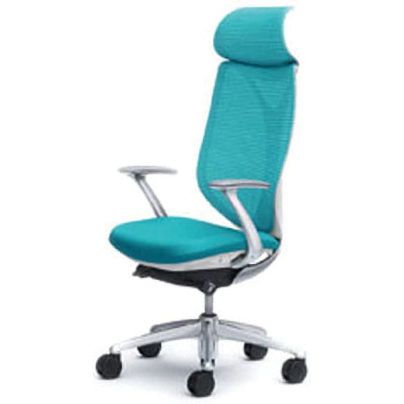 C845BW-FSZ6 オフィスシーティング サブリナ スタンダード 固定肘 エクストラハイバック オカムラ(岡村製作所) 肘掛あり メッシュタイプ ホワイト ブルーグリーン色   C845BW-FSZ6