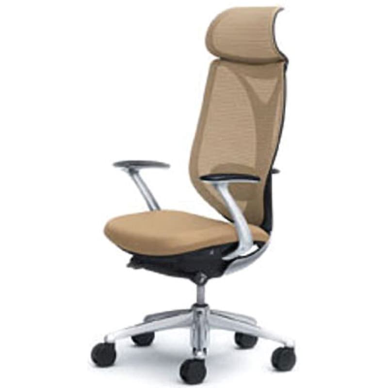 C845BX-FSY7 オフィスシーティング サブリナ スタンダード 固定肘 エクストラハイバック オカムラ(岡村製作所) 肘掛あり メッシュタイプ ブラック ベージュ色   C845BX-FSY7