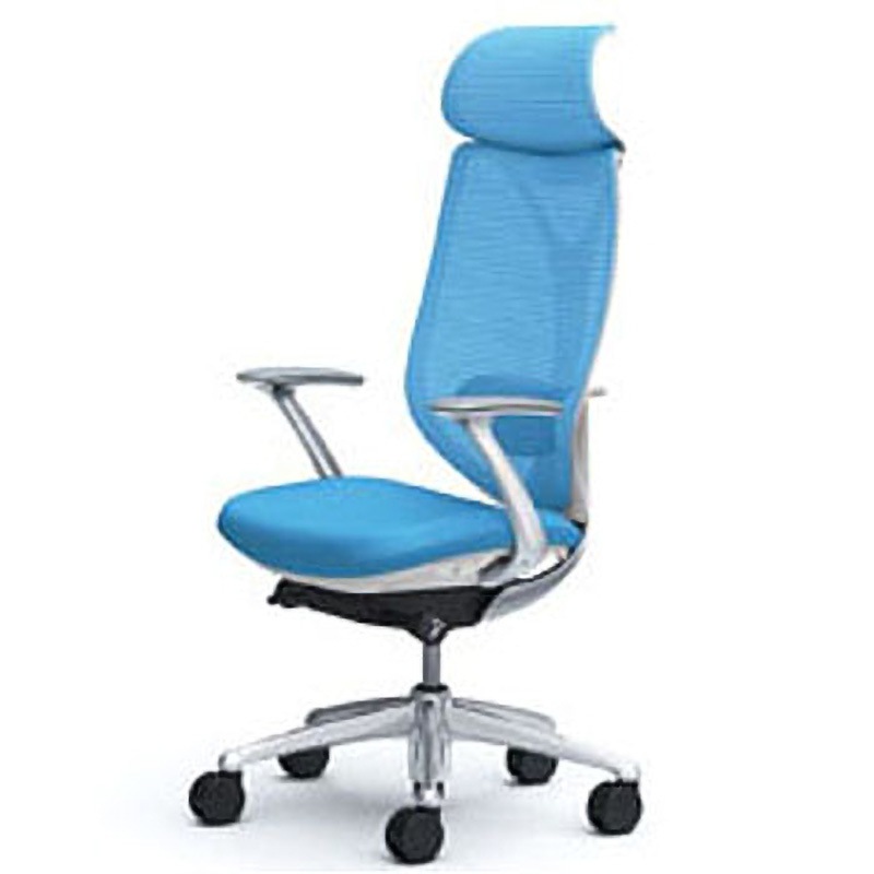 C845BY-FSY4 オフィスシーティング サブリナ スタンダード 固定肘 エクストラハイバック オカムラ(岡村製作所) 肘掛あり メッシュタイプ ホワイト アクアブルー色   C845BY-FSY4 98,890円