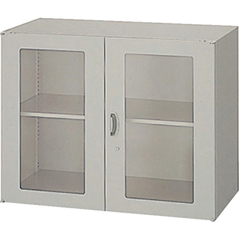 NW-0907KG-AW ガラス両開き書庫 ナイキ ウォームホワイト色 インジケーターキー