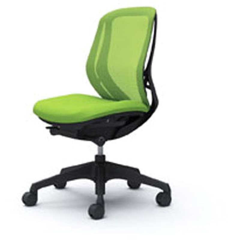 C631XR-FMP5 オフィスシーティング シルフィ 肘無 ローバック 背メッシュ 五本脚 オカムラ(岡村製作所) ライムグリーン色   C631XR-FMP5