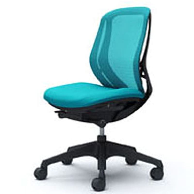 C631XR-FMR6 オフィスシーティング シルフィ 肘無 ローバック 背メッシュ 五本脚 オカムラ(岡村製作所) ブルーグリーン色   C631XR-FMR6