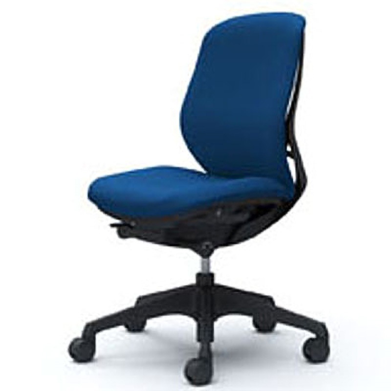 C633XR-FSF3 オフィスシーティング シルフィ 肘無 ローバック 背クッション 五本脚 オカムラ(岡村製作所) キャスターあり ミディアムブルー色 ブラック 幅580mm奥行645mm高さ878mm  C633XR-FSF3 49,188円