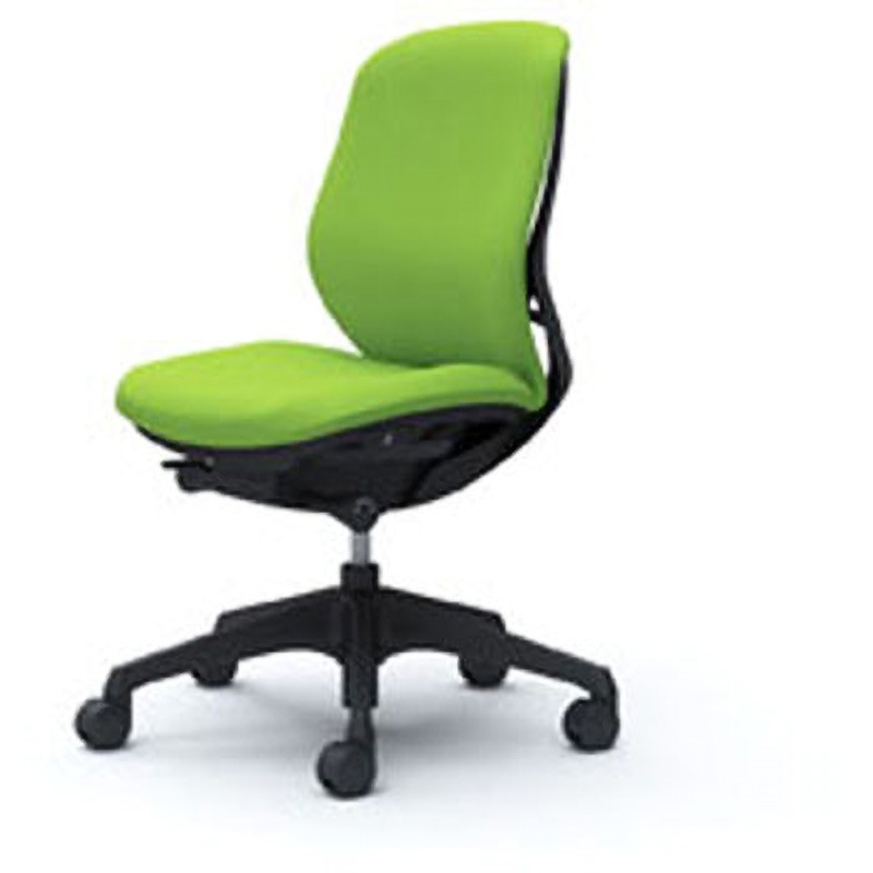 C633XR-FSF5 オフィスシーティング シルフィ 肘無 ローバック 背クッション 五本脚 オカムラ(岡村製作所) キャスターあり ライムグリーン色 ブラック 幅580mm奥行582mm高さ845mm  C633XR-FSF5 49,188円