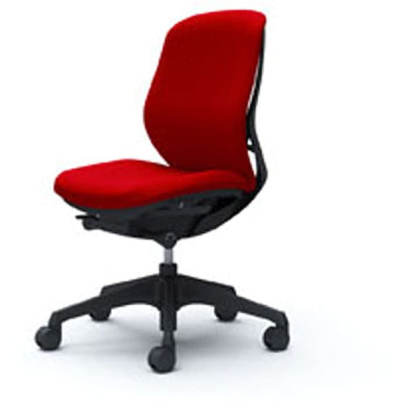 C633XR-FSF9 オフィスシーティング シルフィ 肘無 ローバック 背クッション 五本脚 オカムラ(岡村製作所) キャスターあり レッド色 ブラック 幅615mm奥行582mm高さ920mm  C633XR-FSF9