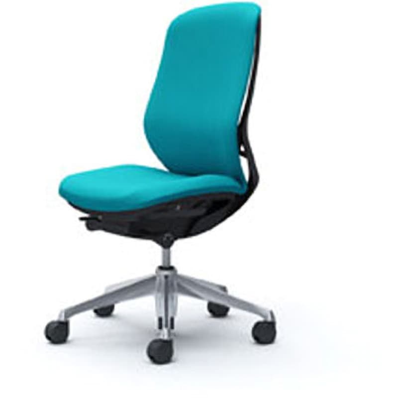 C637BR-FSG6 オフィスシーティング シルフィ 肘無 ハイバック 背クッション 五本脚 オカムラ(岡村製作所) キャスターあり ブルーグリーン色 ブラック 幅615mm奥行582mm高さ845mm  C637BR-FSG6