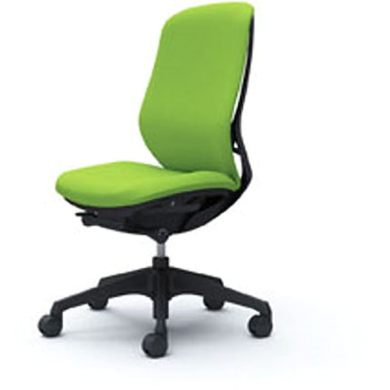 C637XR-FSF5 オフィスシーティング シルフィ 肘無 ハイバック 背クッション 五本脚 オカムラ(岡村製作所) キャスターあり ライムグリーン色 ブラック 幅615mm奥行645mm高さ948mm  C637XR-FSF5
