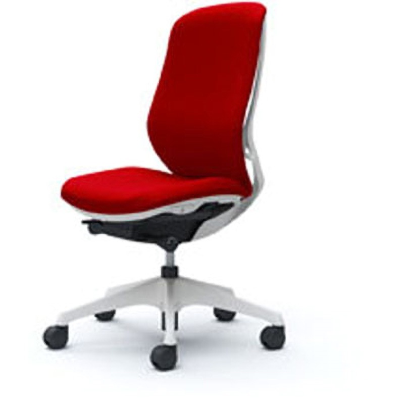 C637XW-FSF9 オフィスシーティング シルフィ 肘無 ハイバック 背クッション 五本脚 オカムラ(岡村製作所) キャスターあり レッド色 ホワイト 幅580mm奥行582mm高さ920mm  C637XW-FSF9
